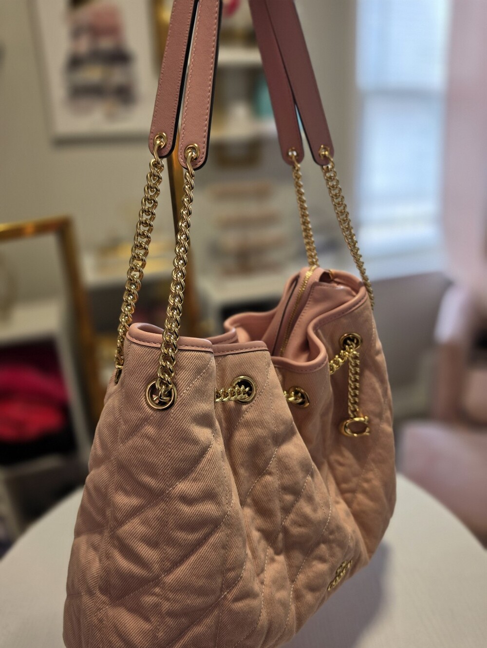 COACH EVELYN IN PINK DENIM